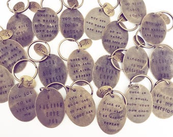 Personalized, Hand Stamped Keychains