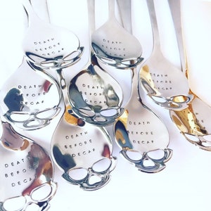 Personalized, Hand Stamped Skull Spoon