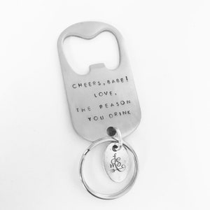 Personalized, Hand Stamped Bottle Opener Keychain