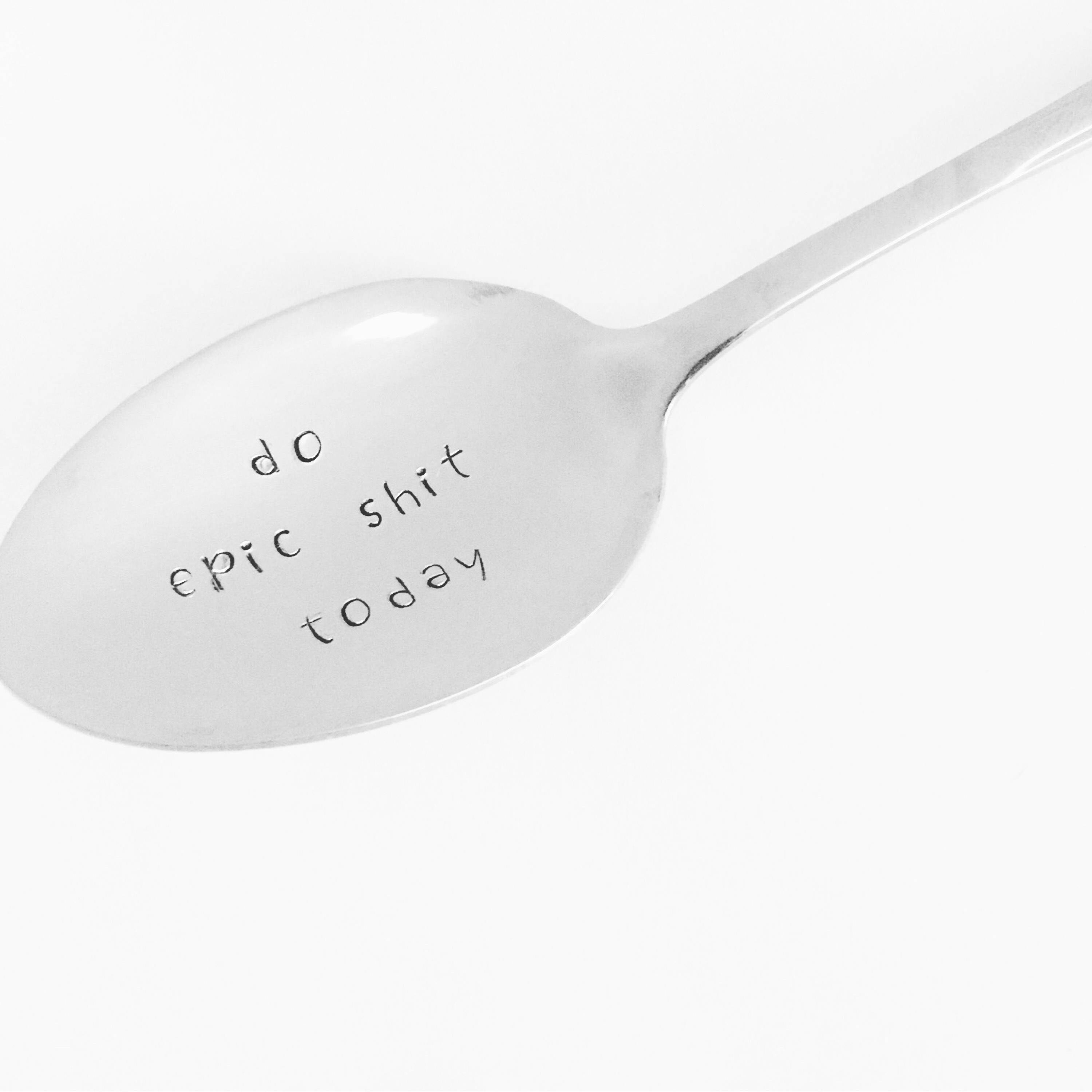 Hand Stamped Spoon / Personalized Spoon / Funny Spoons / Etsy