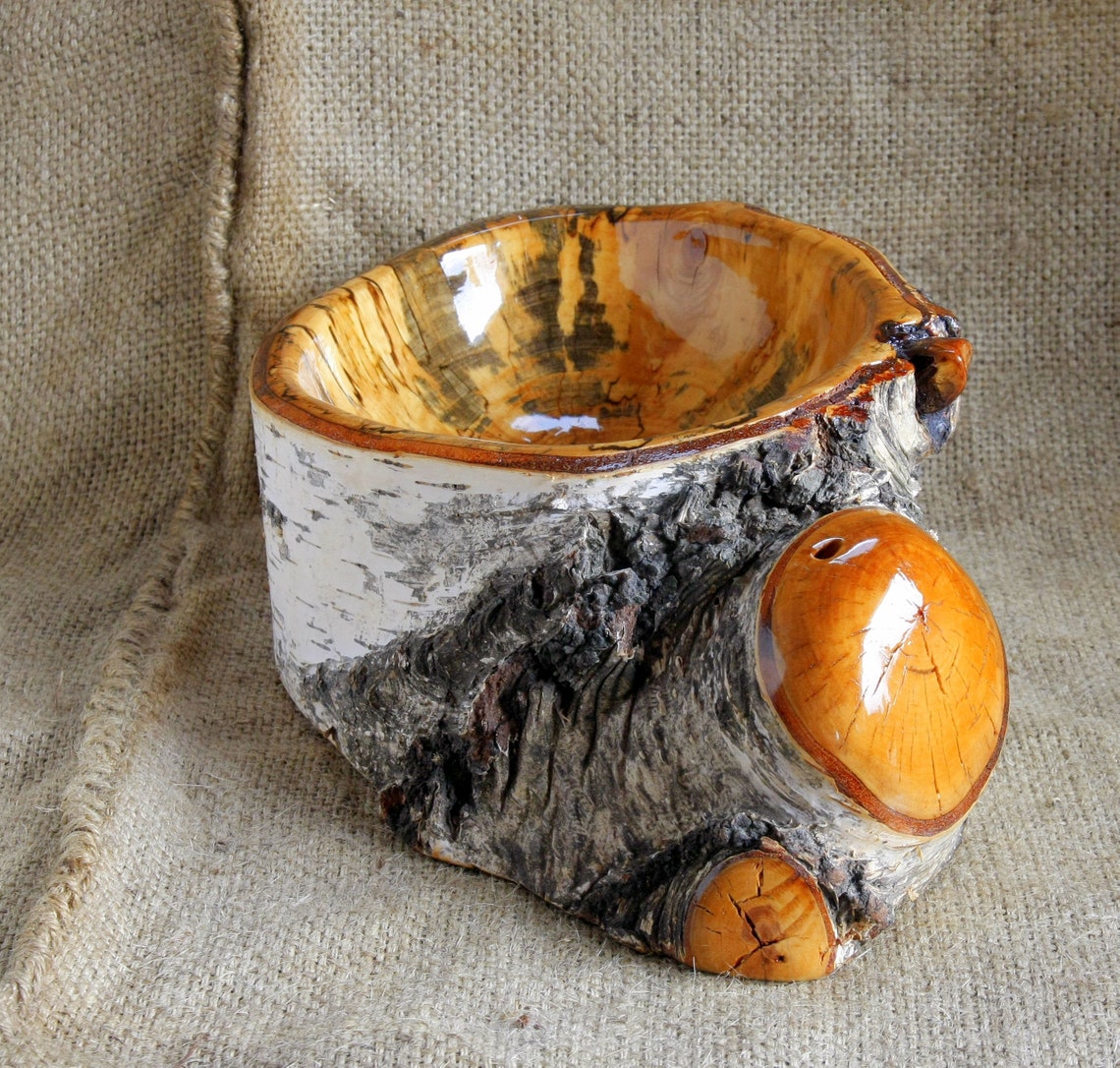 Unique Hand Carved Wooden Fruit BOWL Jardiniere Rare CARELIAN Etsy