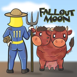 Custom Fallout 4 Vault Girl, Harvest Moon Inspired Wasteland Survival Canvas Gallery Wrap Art Print