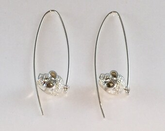 Skull made of sterling silver earrings