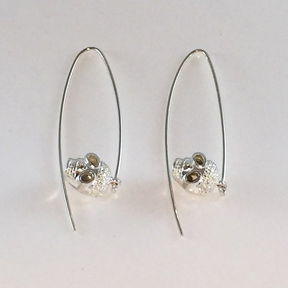 Skull made of sterling silver earrings