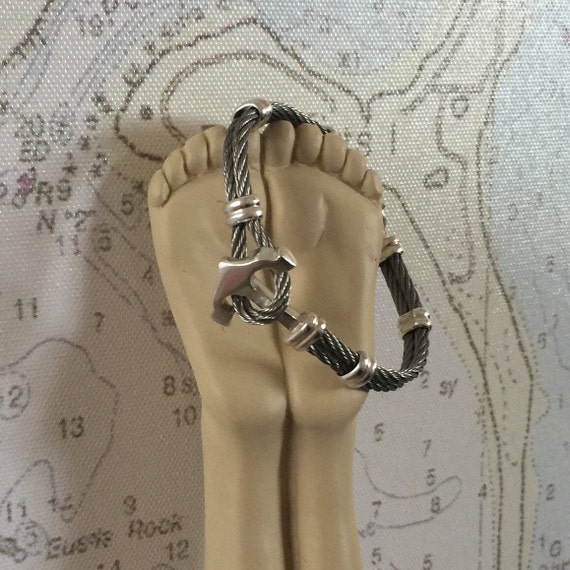 Anchor sterling silver and Stainless Steel Bracelet