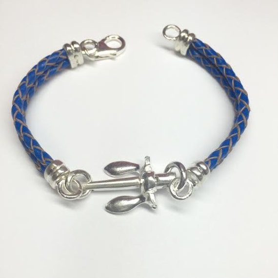 Spek Anchor Bracelet made of Sterling silver and fine leather.