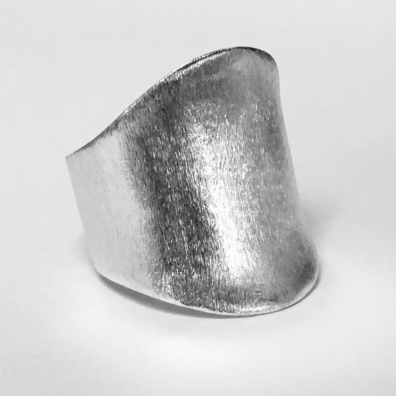 Sanded style Thumb Ring in sterling silver 925