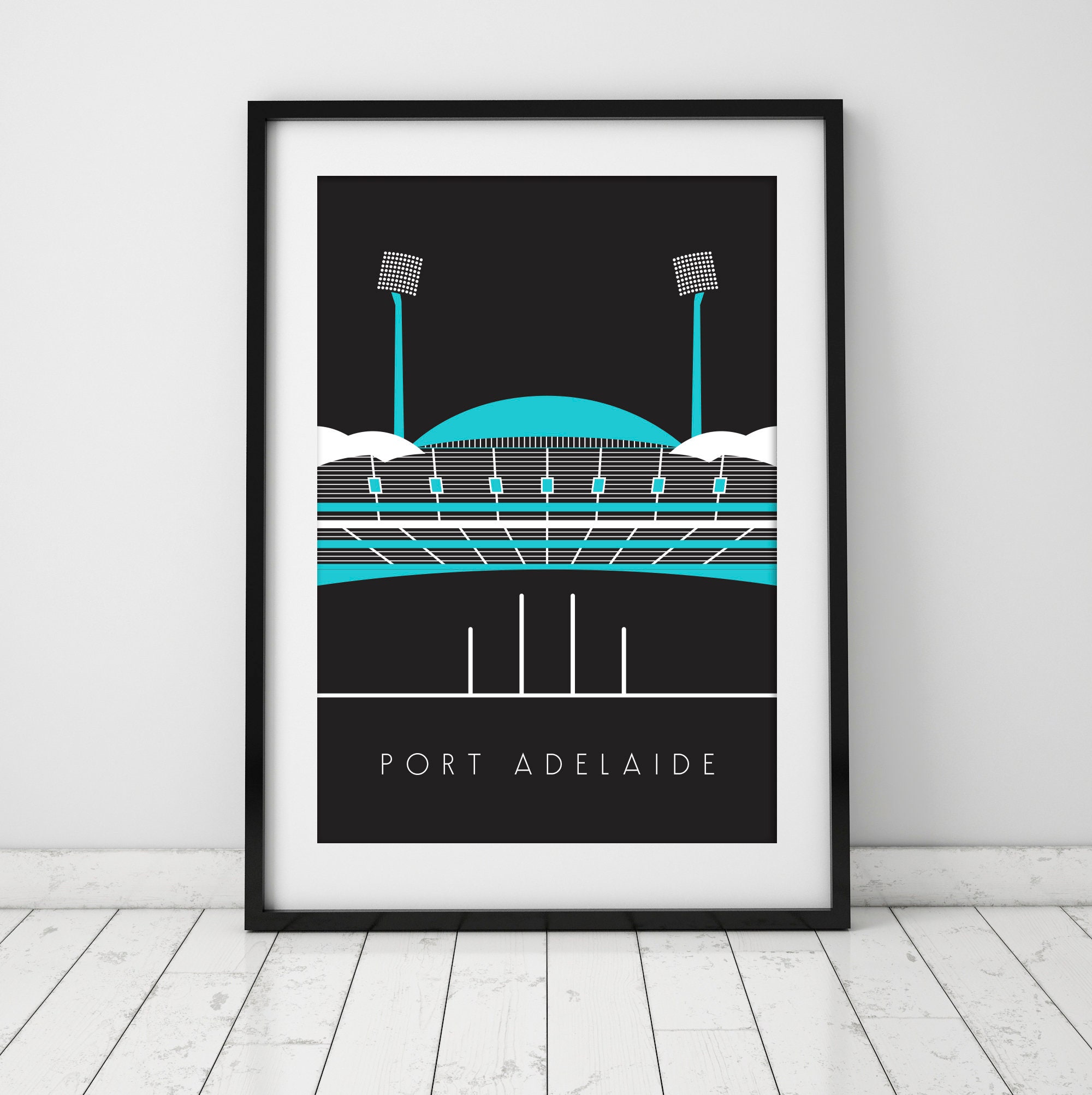Port Adelaide Adelaide Oval footy print Australia AFL Etsy