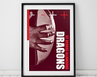 St George Illawarra Dragons, St George, Illawarra Dragons, Dragons, NRL, Rugby, St George Dragons, St George Illawarra, Dragons Print