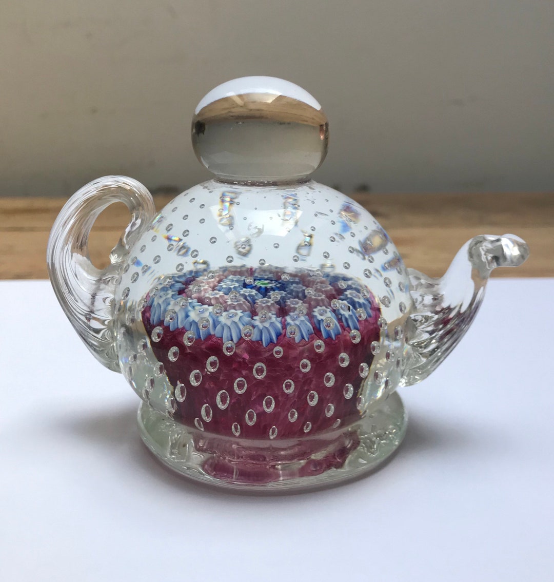 Beautiful Vintage Glass Teapot Paperweight by John Deacons Etsy