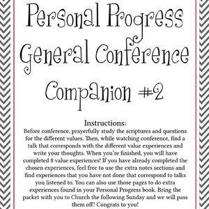 YW Personal Progress Packet #2 with Bonus Bingo Cards