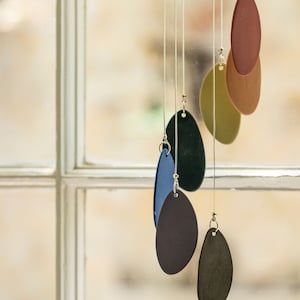 Rainbow wind chime, Garden decor, porcelain, 18th anniversary, meaningful, wall decor, unique gift