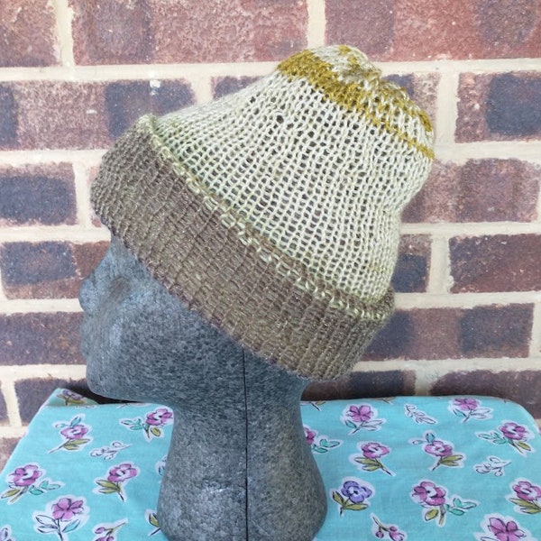 Hand Made Sparkly Mohair Wool and Premium Acrylic Beanie. Double Sided in Autumn Colours.