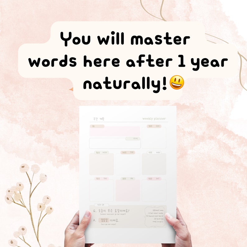 2025 Printable Korean Planner Bundle With Learning Korean Language Learning Planner Korea