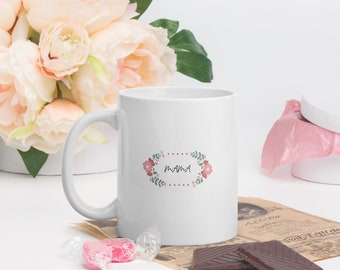 MAMA "Uri Eomma" White glossy 11oz mug with Learning Korean