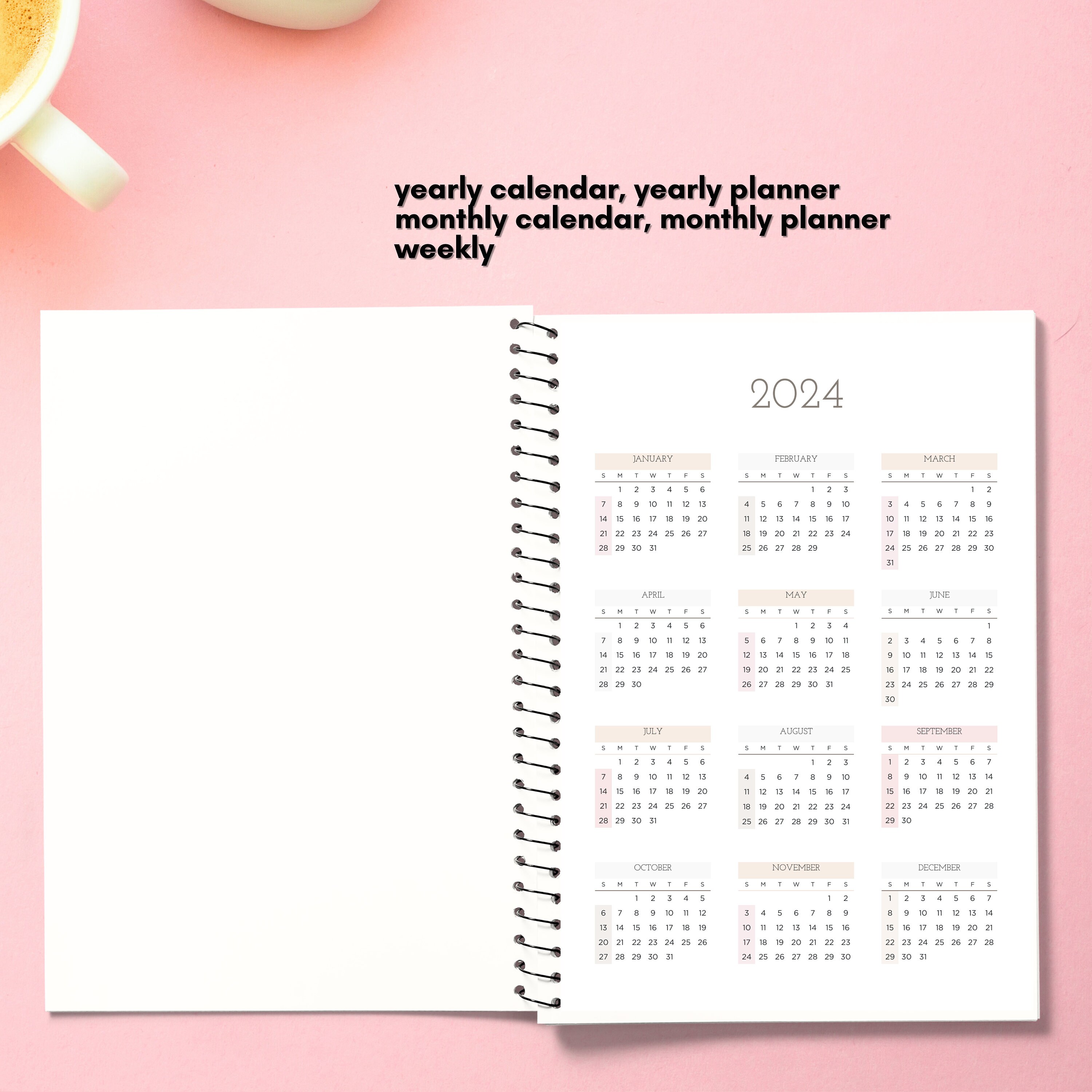 2025 2025 Korea Planner Spiral Notebook 2025 Korea Calendar Korea