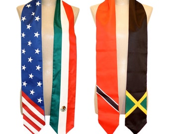 Mixed Country Flag Graduation Stoles/Sash (Any Flags)