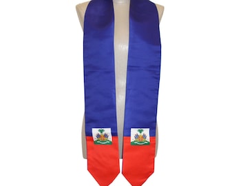 Country Flag Graduation Stole/Sash - Haiti, Haitian