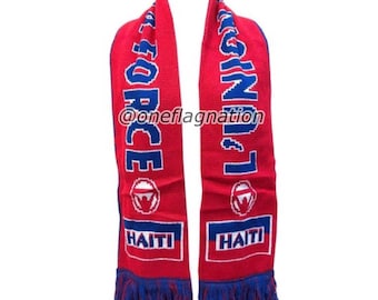 Haiti/haitian flag scarf - &quot;L&#39;union fait la force&quot;