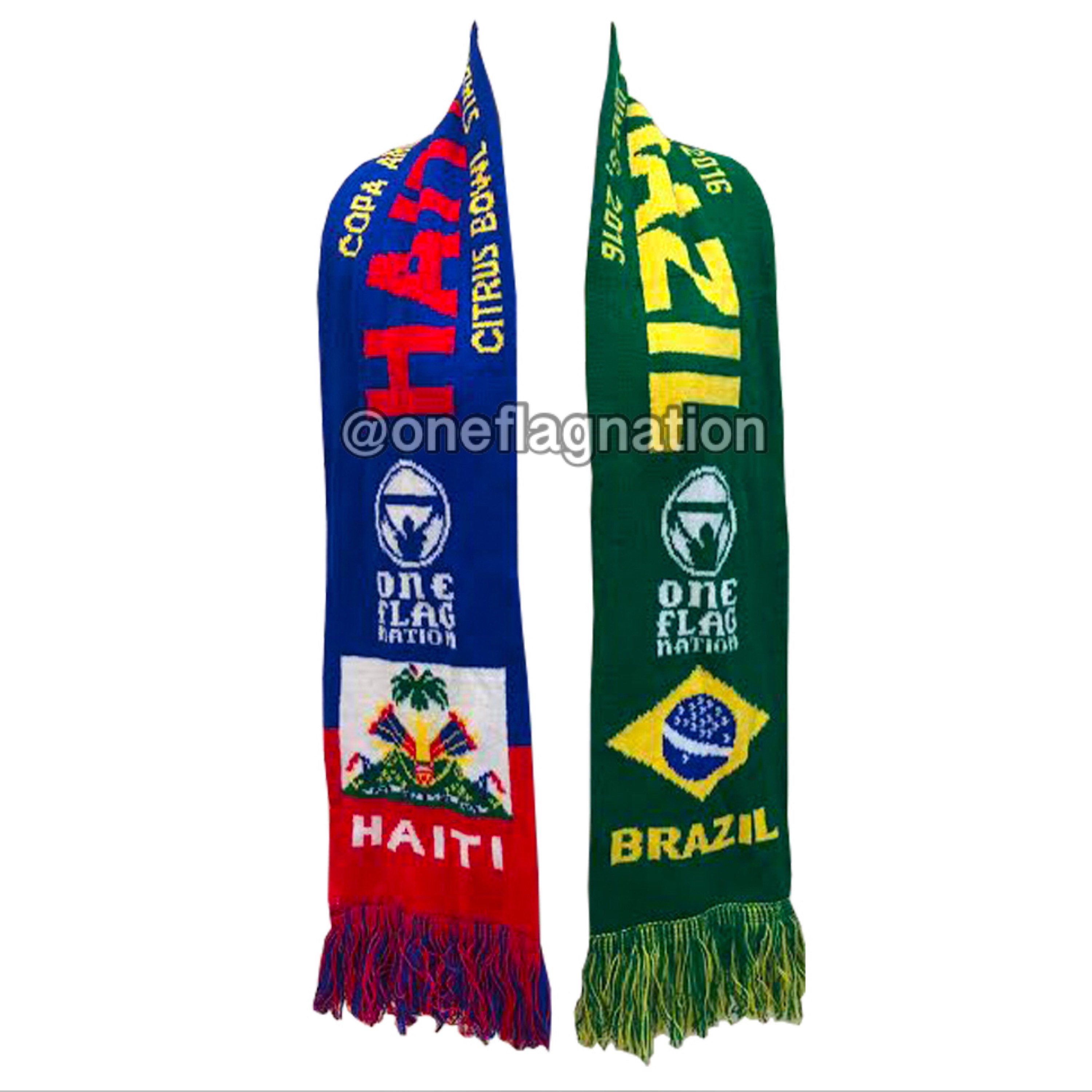 Haiti Haitian vs Brazil Brazilian Flag Neck Soccer Scarf (Limited edition)