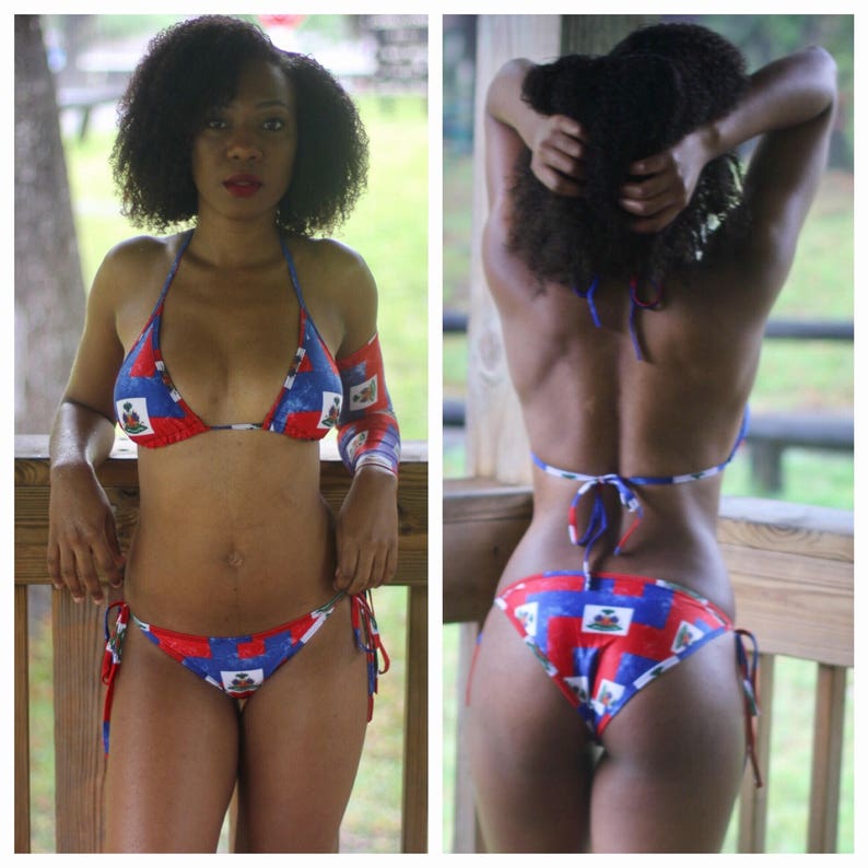 Haitian Flag Bikini Set Etsy Canada