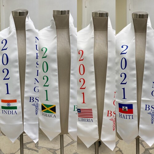 Customized Graduation Stole Mixed Country Flag Graduation Sash For International Graduation Stole