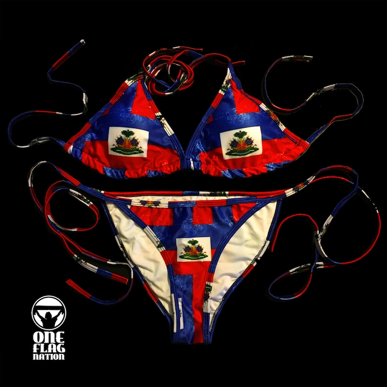 Haitian Flag Bikini Set | Etsy