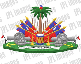 Haïti Haïtiaanse vlag wapenschild 2D-kunstlogo PNG-bestand