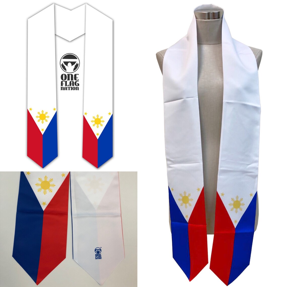 Country Flag Graduation Stole/sash Filipino Philippine Etsy