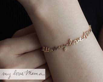 Actual Handwriting Bracelet / Signature Bracelet / Custom Handwriting Bracelet / Name Bracelet / Mother's Day Gift / Memorial jewelry - HB16