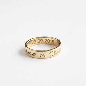 Actual Handwriting Ring / Custom Name Ring / Anniversary Rings / Personalized Ring / Couple Rings / Signature Ring