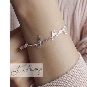 Personalized Gift / Actual Handwriting Bracelet / Custom Handwriting Bracelet / Name Bracelet / Mother's Gift from Daughter