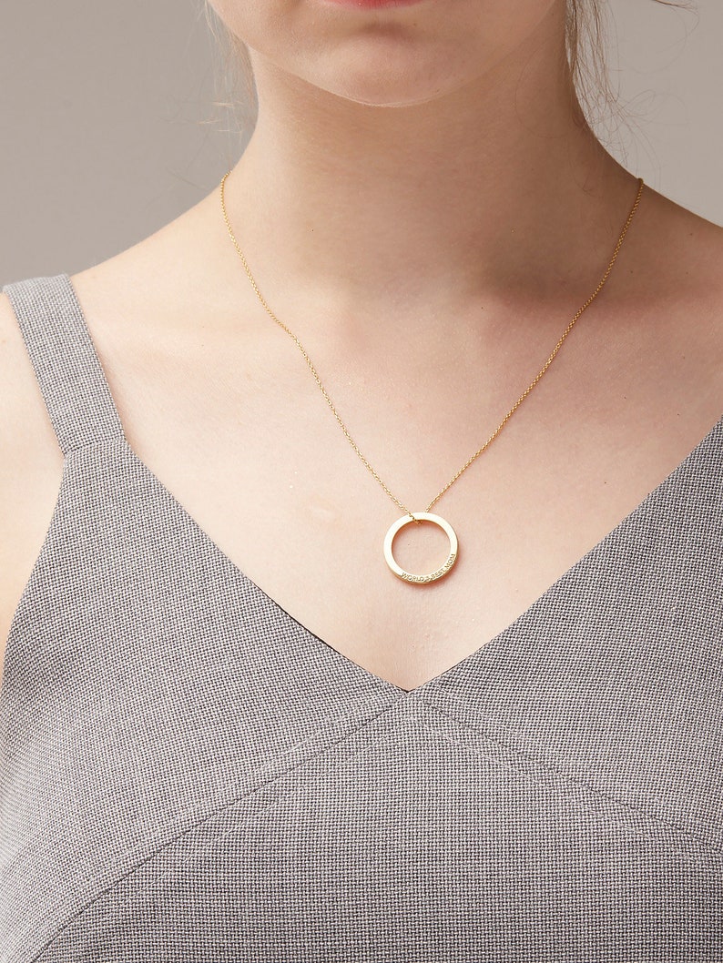 Linked Circle Necklace Family Necklace Custom Children Etsy