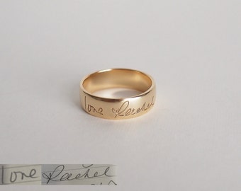 Actual Handwriting Ring, Personalized Signature Ring, Custom Handwritten Jewelry, Memorial Gift, Anniversary Keepsake