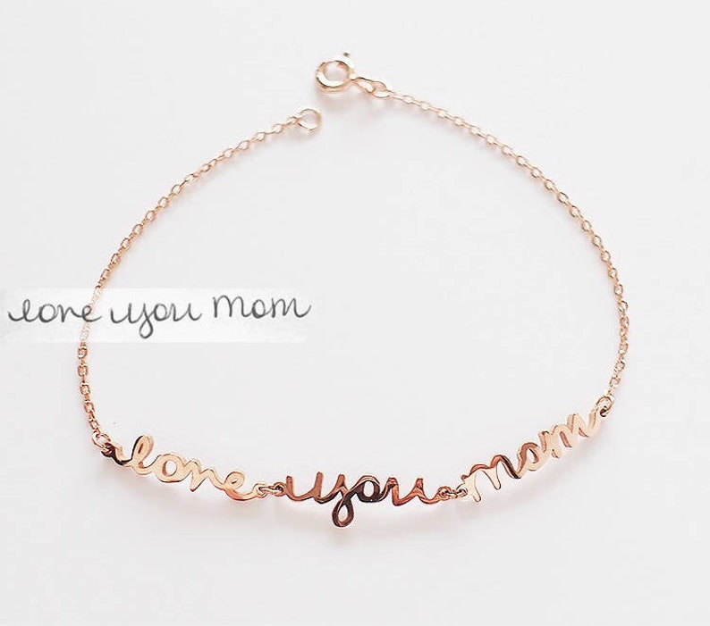 Handwriting Bracelet / Custom Actual Handwriting Jewelry / Signature Bracelet / Memorial Personalized Keepsake Gift / Mother's Gift image 5