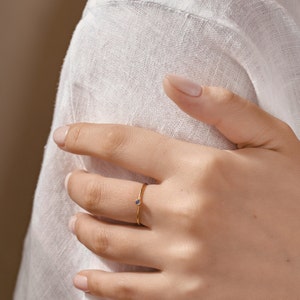 Dainty Birthstone Ring by IME JEWELRY Custom Birthstone Ring Minimal Ring Stacking Ring Minimal Jewelry image 3