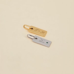 Personalized Bar Pendant, Custom Engraved Name Charm, Minimalist Jewelry (Pendant Only)