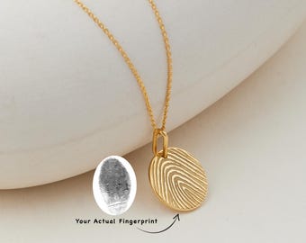 Mother Children Fingerprint Necklace, Personalized Family Jewelry, Mom Keepsake Pendant, Custom Fingerprint Gift