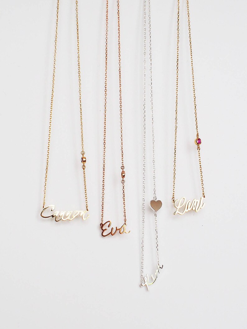 Custom Name Necklace / Name Jewelry / Children Names Necklace Etsy