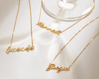 Box Chain Name Necklace • Gold Name Necklace • Custom Name Jewelry • Personalized Necklace • Gift For Her