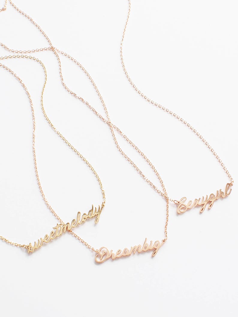 Custom Name Necklace / Name Jewelry / Children Names Necklace Etsy