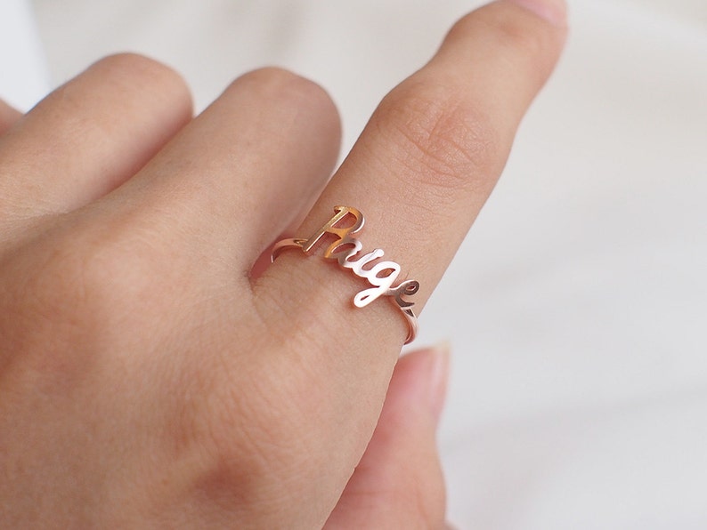 Stacking Name Ring / Personalized Name Ring / Custom Name Ring Etsy