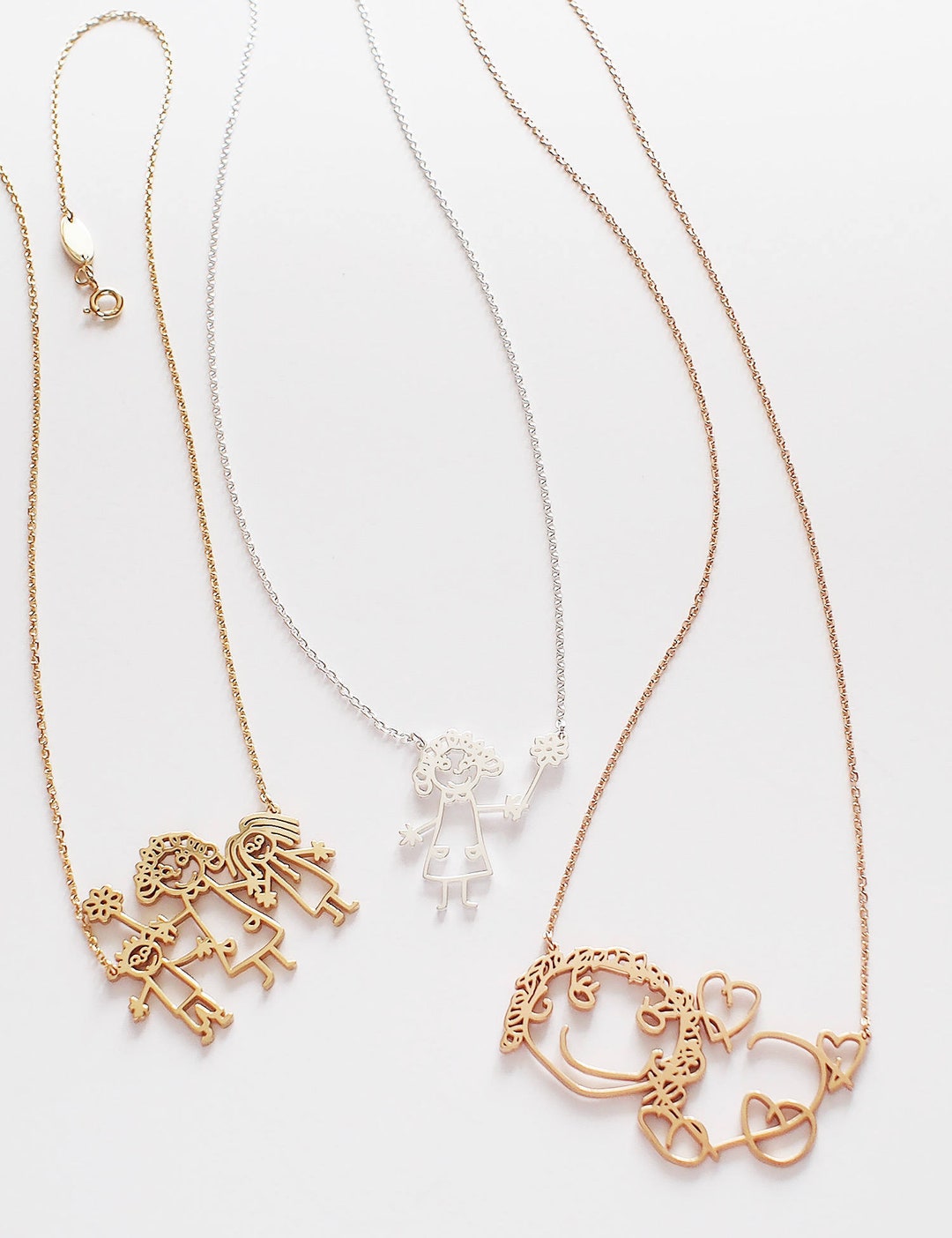 Your Childs Art Necklace Kids Drawing Jewelry Custom Children Artwork Necklace kid Art Gift