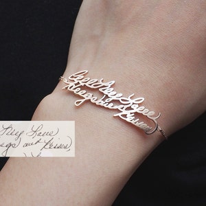 Custom Handwriting Bracelet / Personalized Handwriting Bracelet / Name bracelet / Memorial jewelry