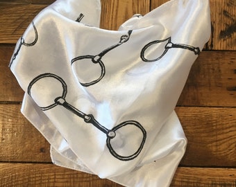 Ring Snaffle Satin Scarf - Perfect for Equestrians/Horse gift!