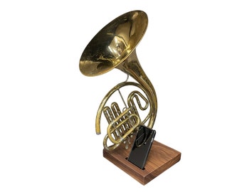 Acoustic French Horn Speaker, iPhone Speaker Horn Speaker, Wireless Speaker, iPhone Dock, iPhone Stand, iPhone Speaker 12012313