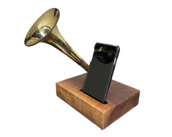 Acoustic Trumpet Speaker, iPhone Speaker, Horn Speaker, iPhone Amplifier, iPhone Dock, iPhone Stand, Speaker 12202305