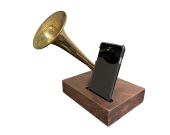 Acoustic Trumpet Speaker, iPhone Speaker, Horn Speaker, iPhone Amplifier, iPhone Dock, iPhone Stand, Speaker 12202308
