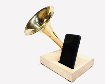 Acoustic Trombone Speaker, iPhone Speaker, Horn Speaker, iPhone Dock, iPhone Stand, iPhone Amplifier, Speaker, 11272016
