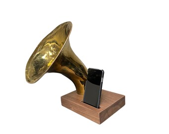 ON SALE Acoustic Baritone Speaker, iPhone Speaker, iPhone Amplifier, Horn Speaker, Wireless Speaker, iPhone Dock, iPhone Stand, 12122308